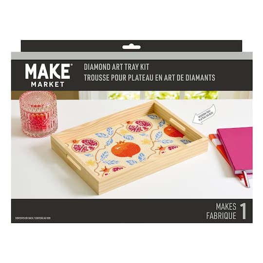 10" x 14" Pomegranate Wood Tray Diamond Art Kit by Make Market®